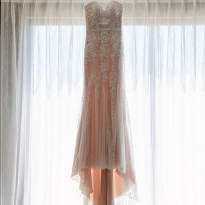 Wedding Dress Ivory/Blush Size 2